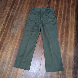BSA Boy Scouts Olive Cargo Uniform Pants Size 12 Canvas